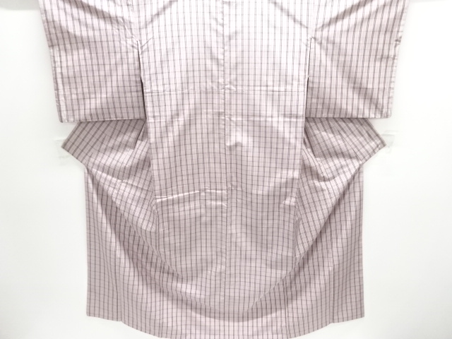 格子織り出し米沢紬着物